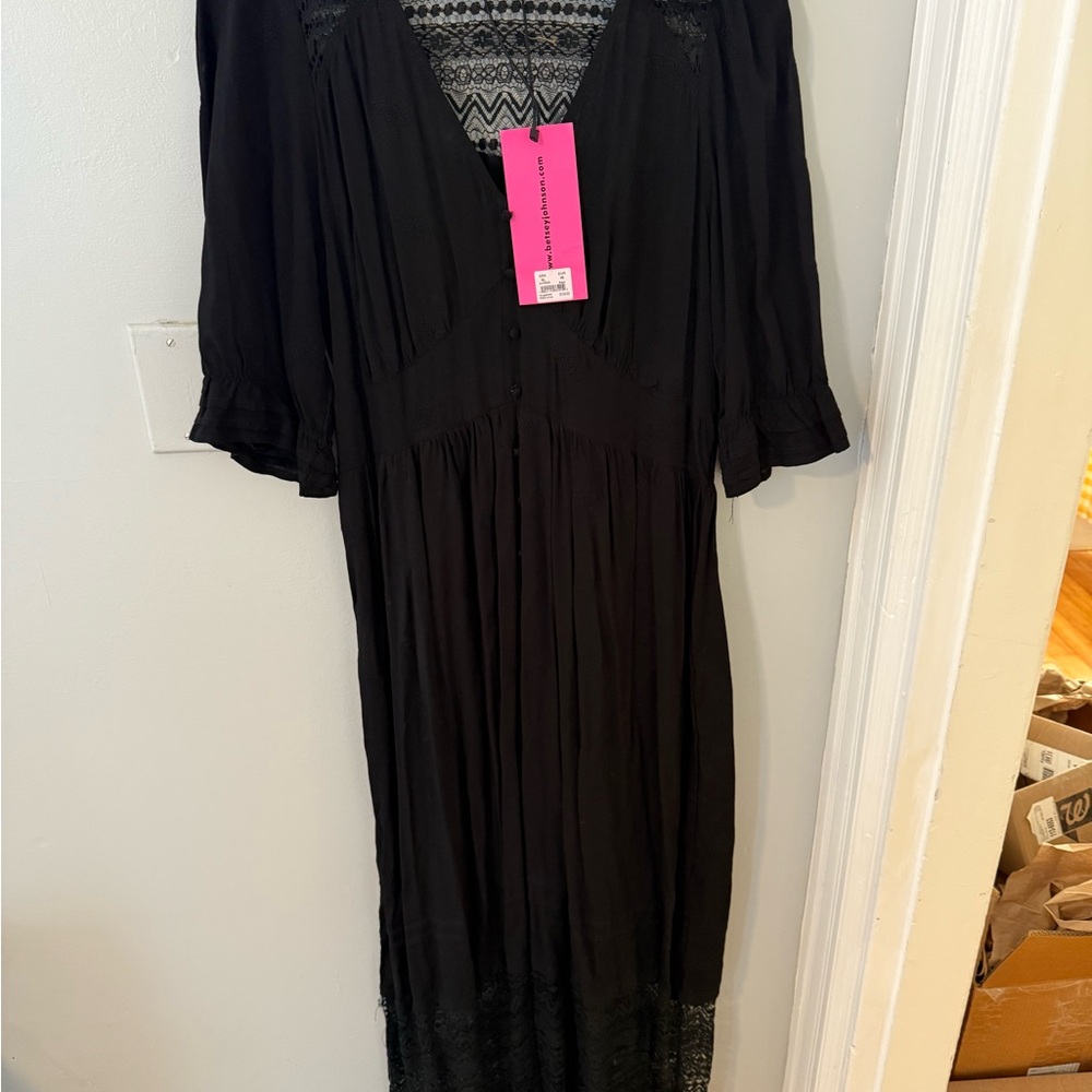 Betsey Johnson Black Midi Dress